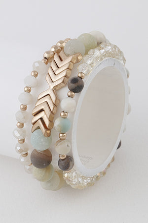 3pc Stone Bracelet Set