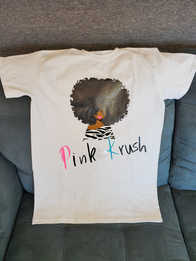 Afro Girl Pink Krush T-Shirt - Pink Krush