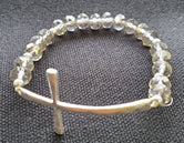 Crystal Bead Cross Bracelet