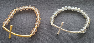 Crystal Bead Cross Bracelet