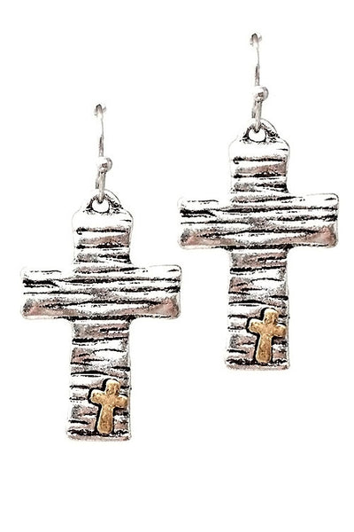 Rigid Cross Earrings - Pink Krush