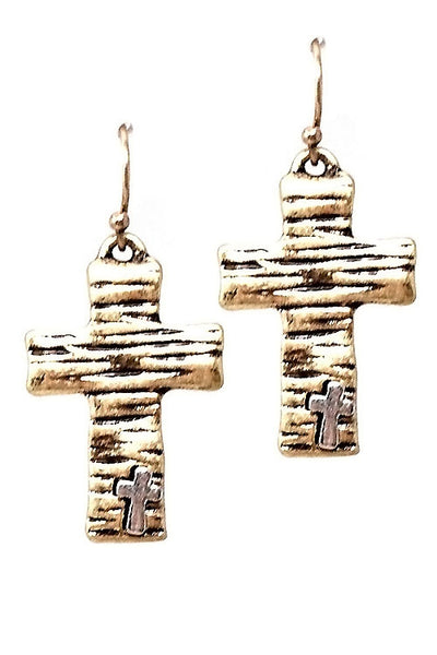 Rigid Cross Earrings - Pink Krush