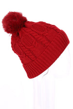 Quilted Pom Pom Winter Hat - Pink Krush