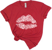 Animal Print Lips T-Shirt (Red)