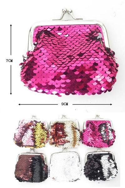 Sequin Coin Purse - Pink Krush