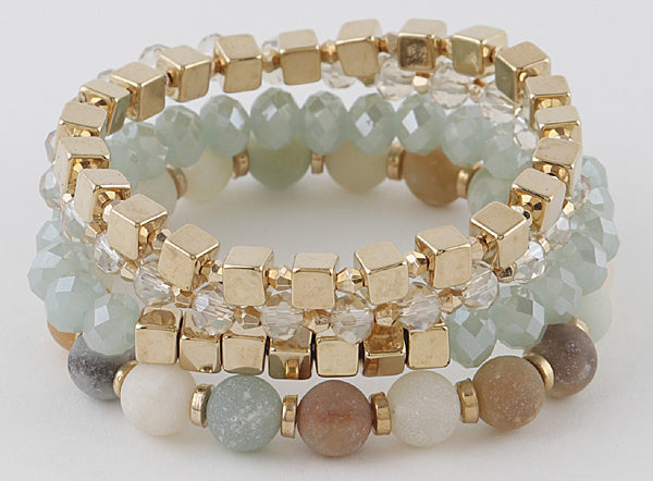 4pc Stone Bracelet Set