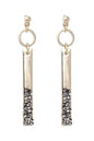 Straight Drop Stone Earrings - Pink Krush