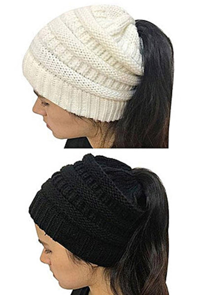 Ponytail Beanie - Pink Krush