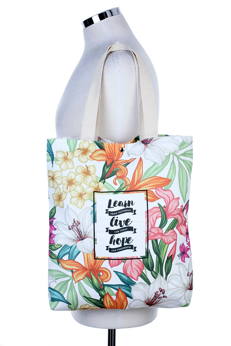 Learn, Live, Hope Tote - Pink Krush