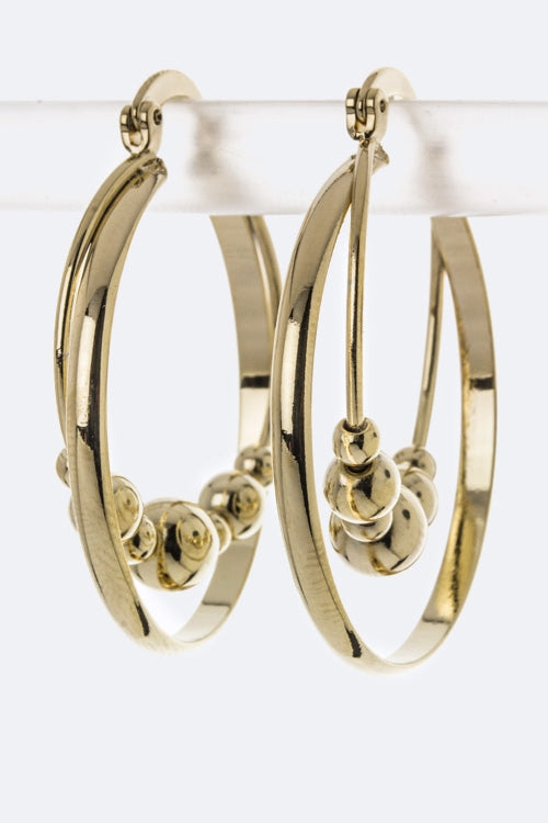 Ball Hoop Earrings - Pink Krush