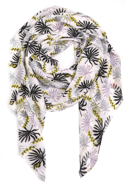 Tropical Leaf Print Scarf