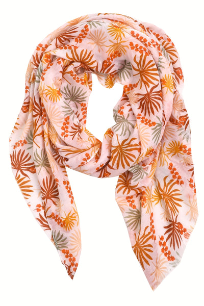 Tropical Leaf Print Scarf