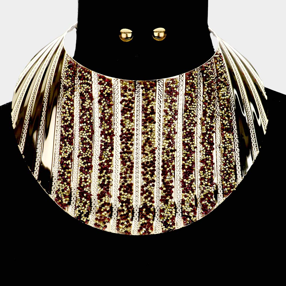 Goddess Bib Neclace Set - Pink Krush