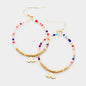 Small Beaded Elephant Hoop Earrings - Pink Krush