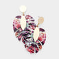 Tropical Wood Leaf Earrings - Pink Krush