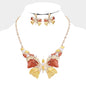 Large Metal Butterfly Necklace Set - Pink Krush