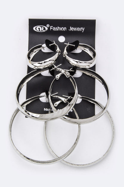 Textured Hoop Set - Pink Krush