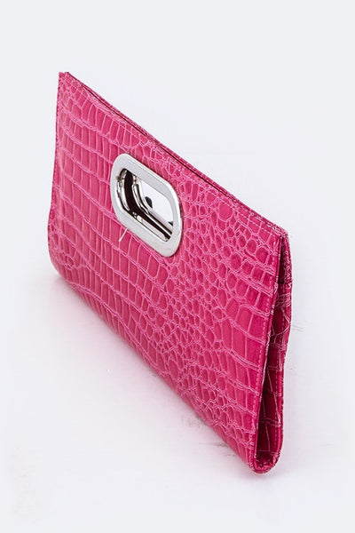 Croc Clutch - Pink Krush