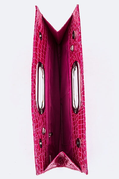 Croc Clutch - Pink Krush