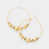 Metal Ball Hoop Earrings