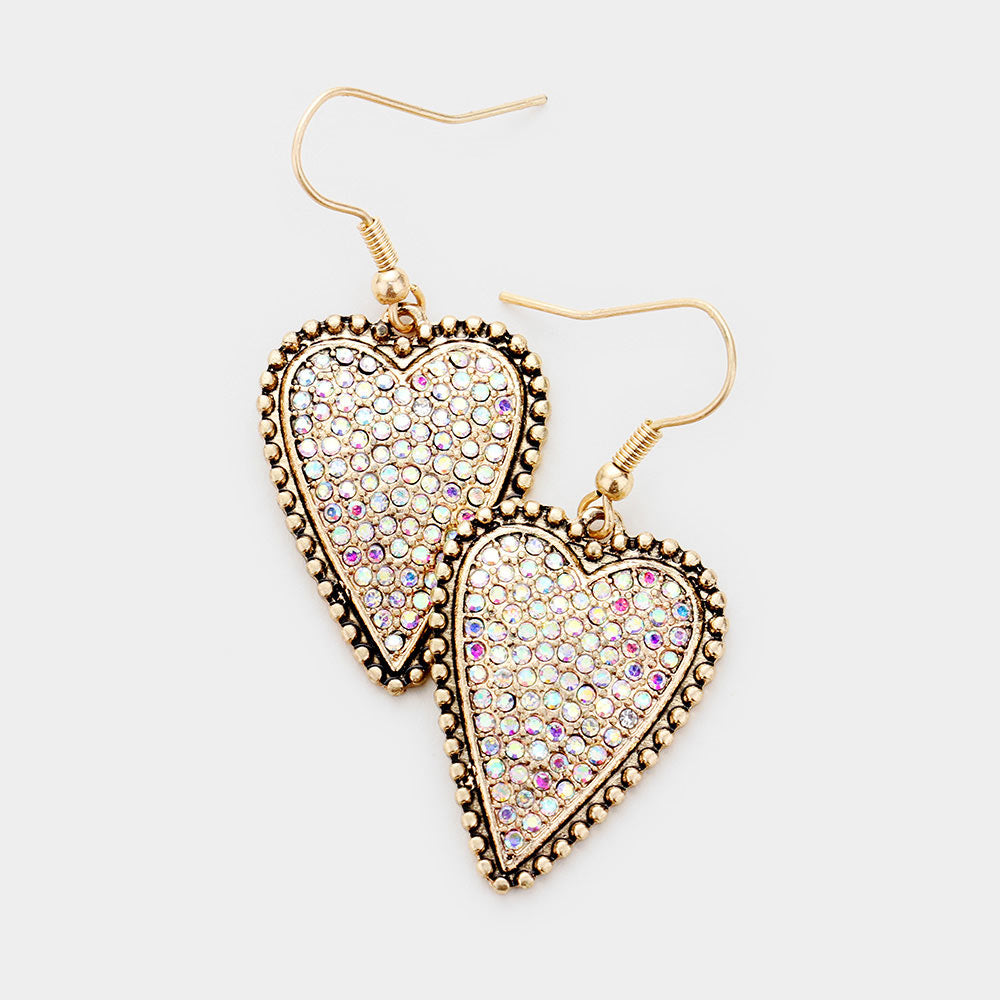 Rhinestone Heart Earrings