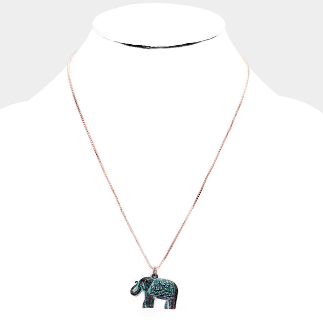 Elephant Charm Necklace - Pink Krush