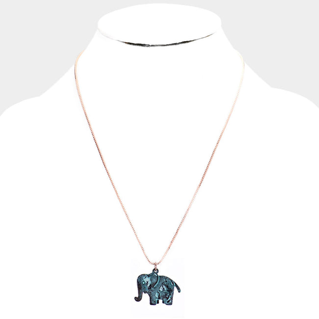 Elephant Pendant Necklace - Pink Krush