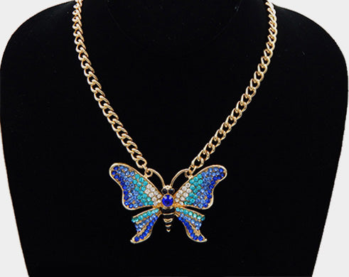 Large Butterfly Necklace - Pink Krush
