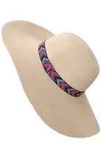Tribal Accent Sun Straw Hat