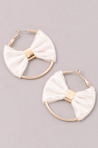 Glossy Bow Earrings - Pink Krush