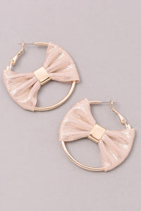 Glossy Bow Earrings - Pink Krush