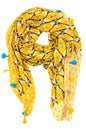 Mixed Pattern Tassel Scarf