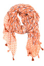 Mixed Pattern Tassel Scarf
