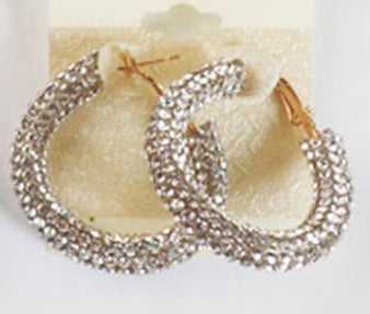 Crystal Hoop Earrings - Pink Krush