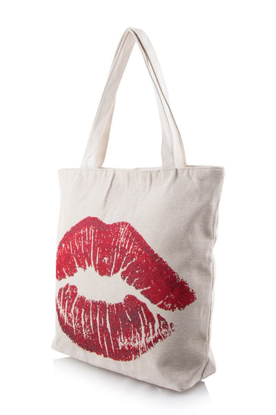 Red Lips Tote - Pink Krush