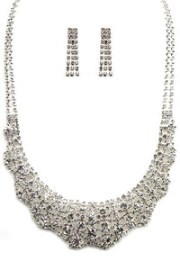 Glamour Rhinestone Necklace Set - Pink Krush