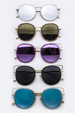 Oval Layered Rim Sunglasses
