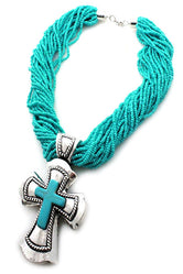 Cross Bead Necklace Set